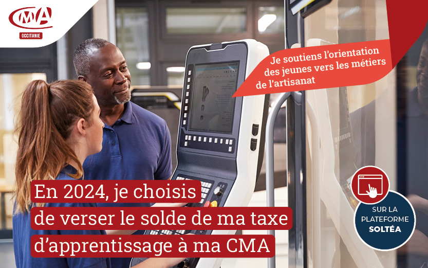 Taxe d’apprentissage 2024 : soutenez l’orientation des jeunes vers l’artisanat !