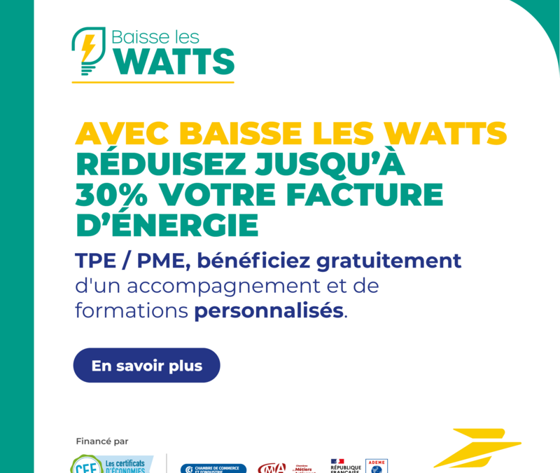 Vous êtes une entreprise TPE/PME, adhérez gratuitement à “Baisse les Watts”