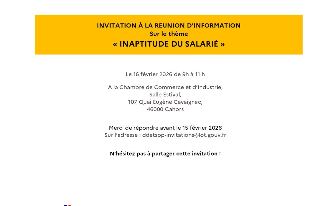 Réunion d’information : inaptitude du salarié