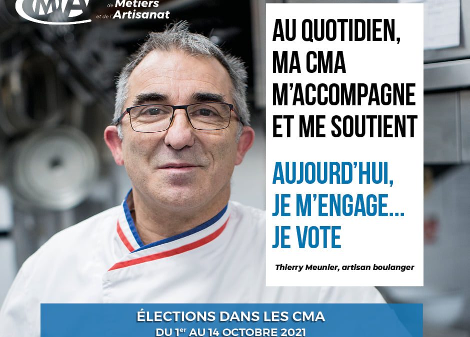 Élections CMA du 1er au 14 octobre 2021 : je vote !